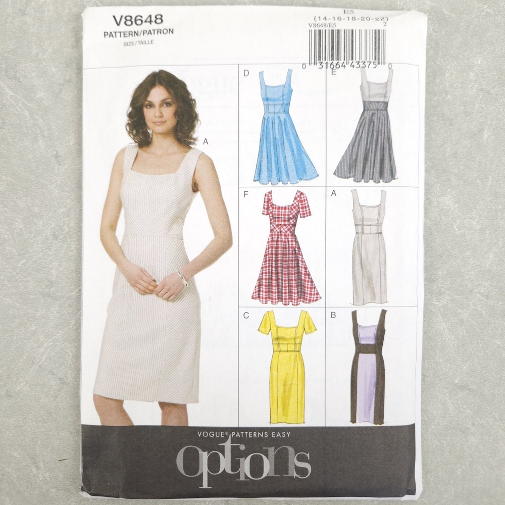 Vogue V8648 Misses Dress Sewing Pattern Fit & Flare Classic Preppy Easy 14-22